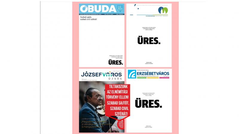 Egyedi üzenet a Fidesznek: Szokatlan címlapokkal fejezik ki tiltakozásukat több újság.